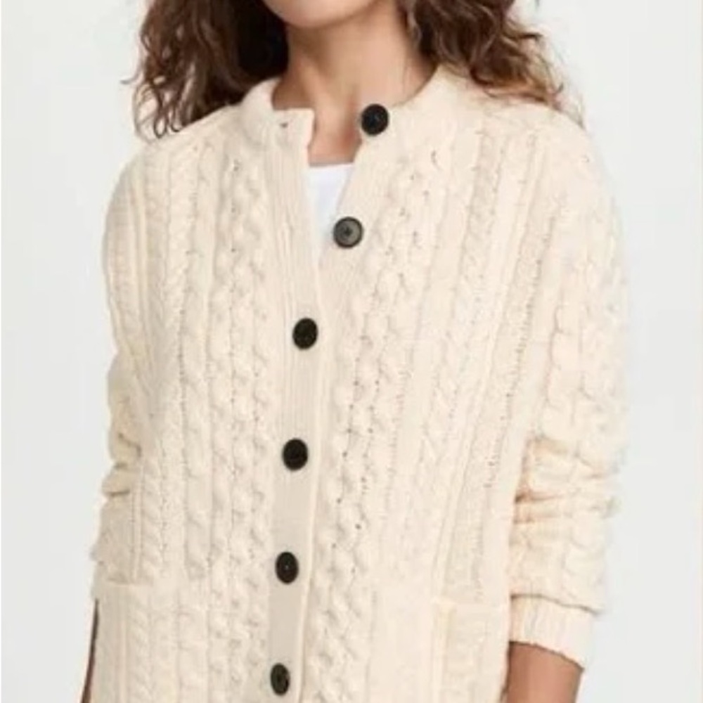 Rebecca Taylor Cream Cable Knit Cardigan